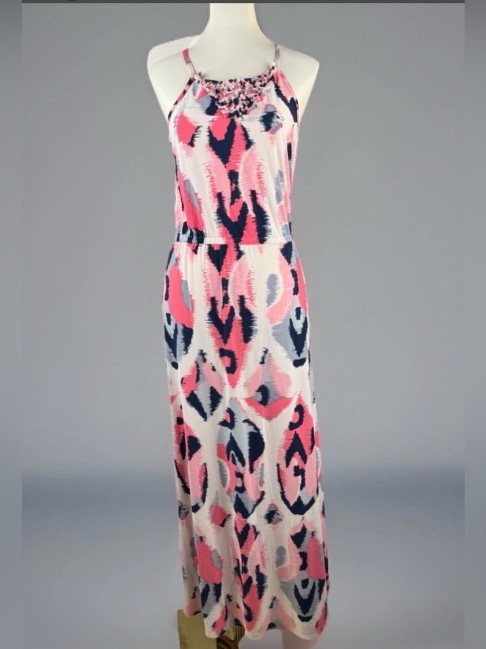 Banana Republic Women's Maxi Dress Sz XS Halter Abstract Boho Beach